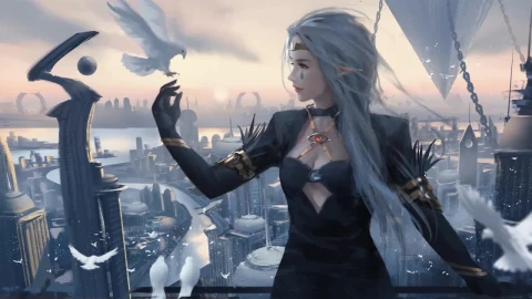 Fantasy Girl Playing With A Dove HD Live Wallpaper For PC - Free Live Wallpaper