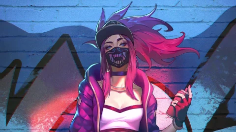 Akali Kda Graffiti League Of Legends HD Live Wallpaper For PC - Free Live Wallpaper