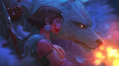 San And Moro Princess Mononoke HD Live Wallpaper For PC - Free Live Wallpaper