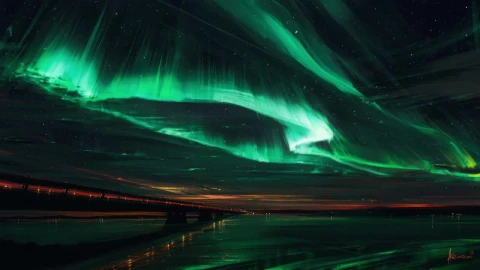 The Bridge Under The Northern Lights HD Live Wallpaper For PC - Free Live Wallpaper