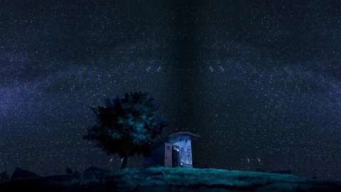 House Under The Starry Night Sky Patema Inverted HD Live Wallpaper For PC - Free Live Wallpaper