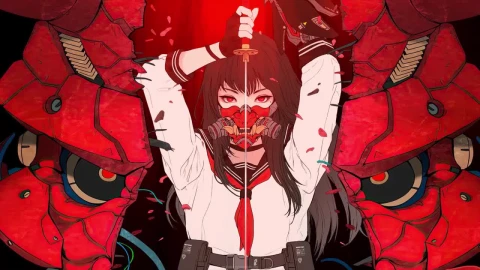 Samurai Anime Girl Oni Mask HD Live Wallpaper For PC - Free Live Wallpaper