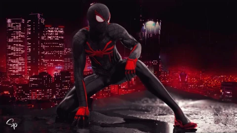 Miles Morales In The Rain Spiderman Into The Spiderverse HD Live Wallpaper For PC - Free Live Wallpaper