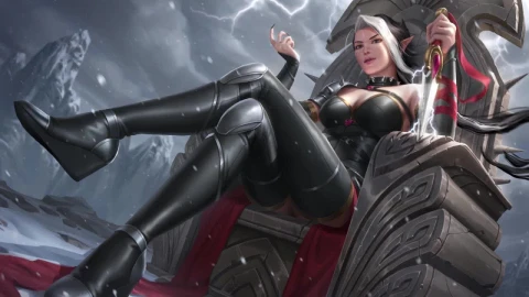 Fantasy Girl Sitting On A Throne HD Live Wallpaper For PC - Free Live Wallpaper