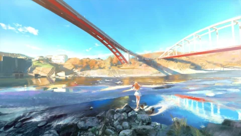 Anime Girl Playing Violin At The Sea HD Live Wallpaper For PC - Free Live Wallpaper