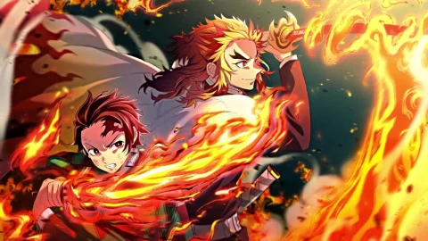 Rengoku And Tanjiro Fire Katana Kimetsu No Yaiba HD Live Wallpaper For PC - Free Live Wallpaper