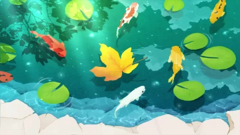 Koi Pond Under Sunlight HD Live Wallpaper For PC - Free Live Wallpaper