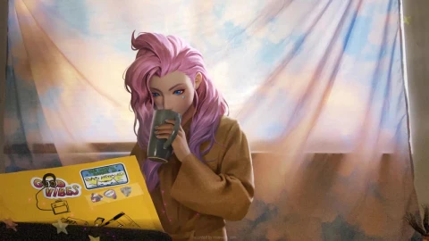 Seraphine Drinking League Of Legends HD Live Wallpaper For PC - Free Live Wallpaper