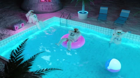 Astronauts Relaxing In The Pool HD Live Wallpaper For PC - Free Live Wallpaper