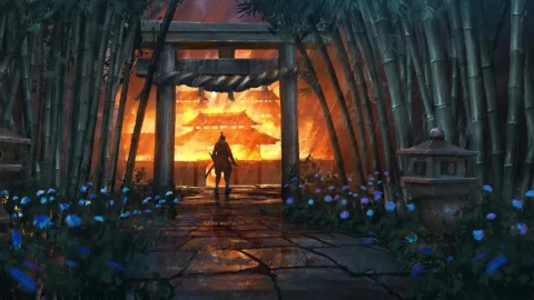 Burning Temple Sekiro Shadows Die Twice HD Live Wallpaper For PC - Free Live Wallpaper
