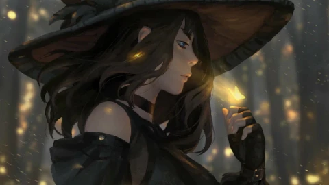 Fantasy Witch And A Glowing Butterfly HD Live Wallpaper For PC - Free Live Wallpaper