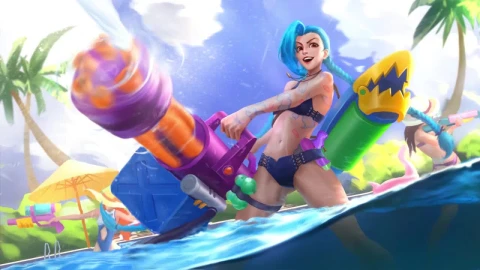 Pool Party Jinx With Caitlyn And Miss Fortune League Of Legends HD Live Wallpaper For PC - Free Live Wallpaper