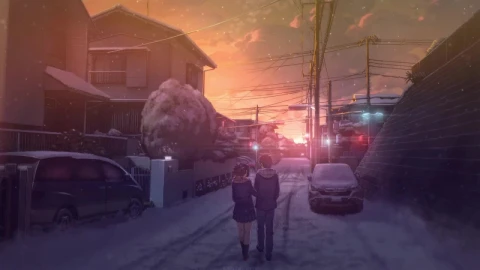 Mitsuha And Taki Walking Together In The Snow Your Name HD Live Wallpaper For PC - Free Live Wallpaper