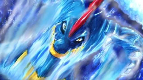 Feraligatr Uses Waterfall Pokemon HD Live Wallpaper For PC - Free Live Wallpaper