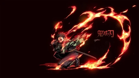 Kamado Tanjiro Fire Katana Theme Kimetsu No Yaiba HD Live Wallpaper For PC - Free Live Wallpaper
