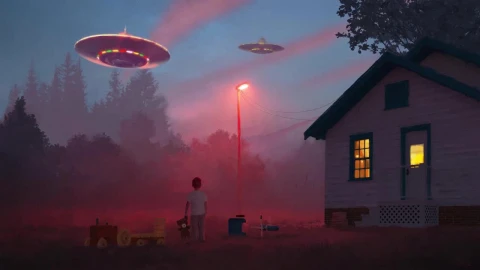 Boy Looking At Ufos In The Sky HD Live Wallpaper For PC - Free Live Wallpaper