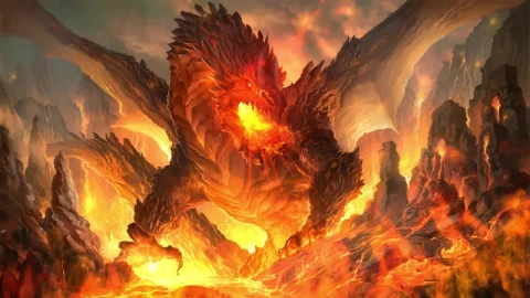 Fire Breathing Dragon On Lava Field HD Live Wallpaper For PC - Free Live Wallpaper