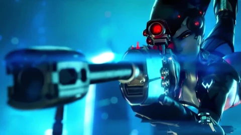 Widowmaker Sniping While Hanging Overwatch HD Live Wallpaper For PC - Free Live Wallpaper