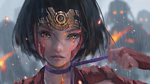 Mumei In The Rain Kabaneri Of The Iron Fortress HD Live Wallpaper For PC - Free Live Wallpaper