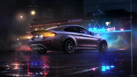 Bmw M3 Neon Night Drive HD Live Wallpaper For PC - Free Live Wallpaper