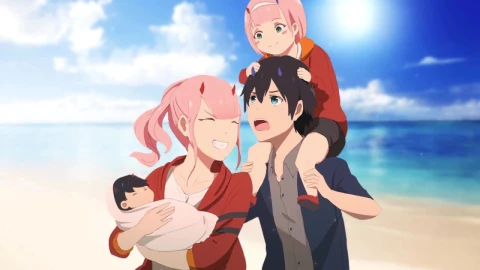 Zero Two And Hiro With Kids Darling In The Franxx HD Live Wallpaper For PC - Free Live Wallpaper