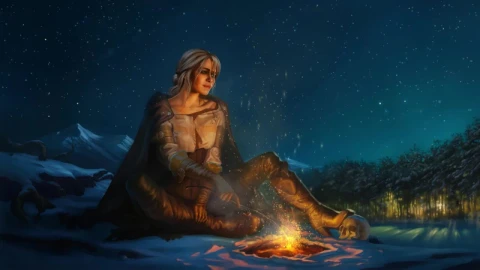 Ciri Camping In Winter The Witcher 3 Wild Hunt HD Live Wallpaper For PC - Free Live Wallpaper