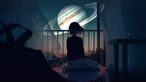 Anime Girl And Jupiter HD Live Wallpaper For PC - Free Live Wallpaper