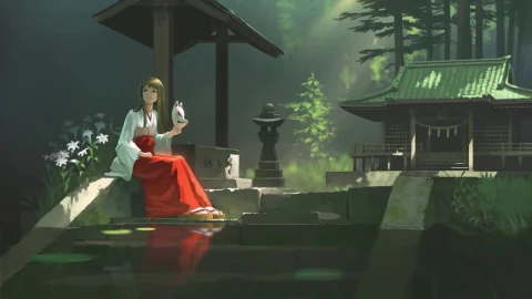 Miko In The Temple HD Live Wallpaper For PC - Free Live Wallpaper