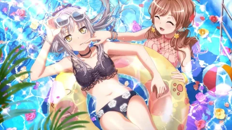 Imai Lisa And Minato Yukina Chilling In The Pool Bang Dream Girls Band Party HD Live Wallpaper For PC - Free Live Wallpaper