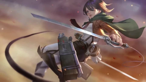Mikasa Ackerman Flying Attack On Titan HD Live Wallpaper For PC - Free Live Wallpaper