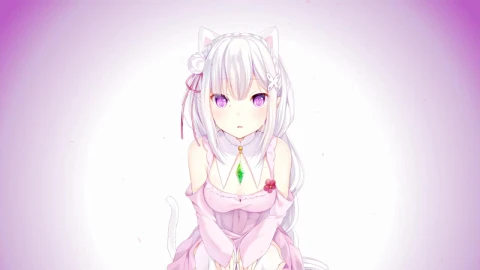 Neko Emilia Re Zero HD Live Wallpaper For PC - Free Live Wallpaper