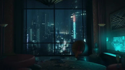 Rainy Night In The Sci Fi City HD Live Wallpaper For PC - Free Live Wallpaper