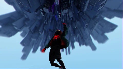 Spider Man Upside Down City Spider Man Into The Spider Verse HD Live Wallpaper For PC - Free Live Wallpaper