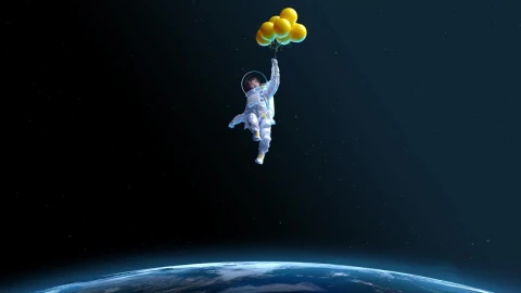 Astronaut Girl Balloons HD Live Wallpaper For PC - Free Live Wallpaper