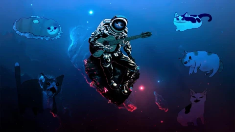 Astronaut Cats HD Live Wallpaper For PC - Free Live Wallpaper