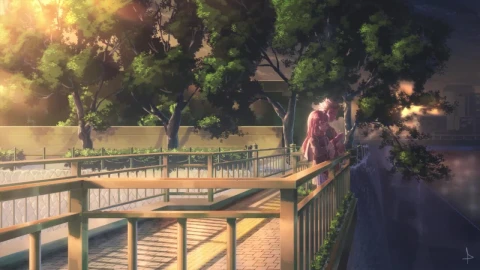 Shouya Ishida And Shouko Nishimiya Standing Together In The Sunset A Silent Voice HD Live Wallpaper For PC - Free Live Wallpaper