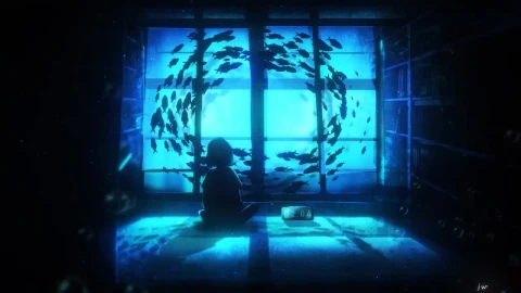 Anime Girl Watching Fish HD Live Wallpaper For PC - Free Live Wallpaper