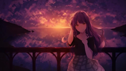 Anime Girl Sunset 1 HD Live Wallpaper For PC - Free Live Wallpaper