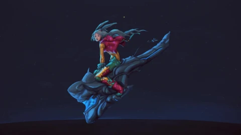 Fantasy Girl Riding A Monster In The Sky HD Live Wallpaper For PC - Free Live Wallpaper