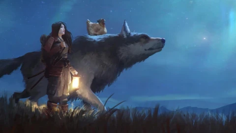 Fantasy Girl And A Wolf HD Live Wallpaper For PC - Free Live Wallpaper