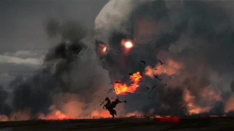 Warrior And A Giant Skull HD Live Wallpaper For PC - Free Live Wallpaper