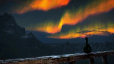 Blazing Aurora The Elder Scrolls V Skyrim HD Live Wallpaper For PC - Free Live Wallpaper