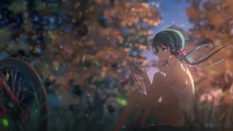 Anime Girl Listening To Music Relaxing HD Live Wallpaper For PC - Free Live Wallpaper