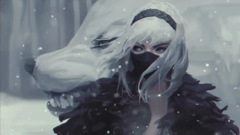 Fantasy Girl And Snow Wolf HD Live Wallpaper For PC - Free Live Wallpaper