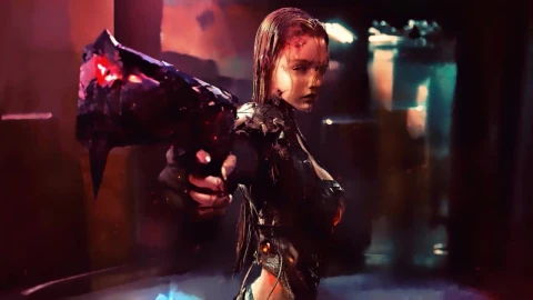Cyberpunk Girl Holding Gun HD Live Wallpaper For PC - Free Live Wallpaper