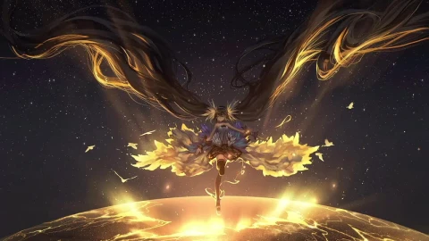 Hatsune Miku Floating In Space HD Live Wallpaper For PC - Free Live Wallpaper