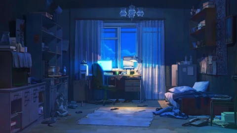 Messy Room By Night HD Live Wallpaper For PC - Free Live Wallpaper