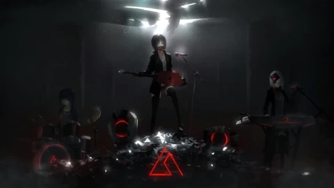 Anime Girl Mask Playing Guitar HD Live Wallpaper For PC - Free Live Wallpaper