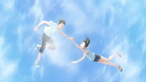 Hodaka Morishima And Hina Amano Flying In The Sky Weathering With You HD Live Wallpaper For PC - Free Live Wallpaper