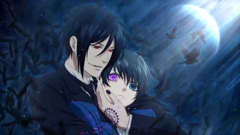 Ciel Phantomhive And Sebastian Michaelis In The Moonlight Black Butler HD Live Wallpaper For PC - Free Live Wallpaper